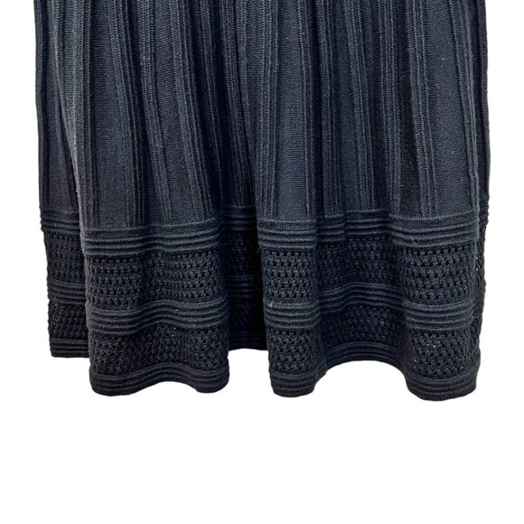 Max Studio Sweater Dress S Black Textured Long Sleeve Pleated Mini Size Small - Picture 7 of 9